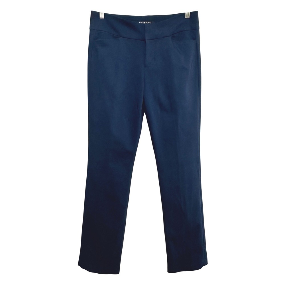 Liverpool Mid Rise Straight Leg Trouser Pants‎ Womens 28 Navy Flat Front Office